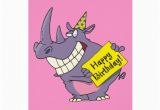 Rhino Birthday Card Happy Birthday Party Rhino Cartoon Greeting Card Zazzle