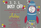 Rocket Ship Birthday Invitations Custom Rocket Ship Birthday Party Invitation by