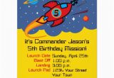 Rocket Ship Birthday Invitations Rocket Ship 5th Birthday Custom Invitations Zazzle