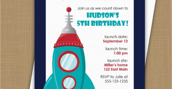 Rocket Ship Birthday Invitations Space Birthday Invitation Rocket Ship Invitation