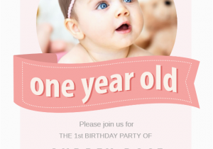 Rookie Of the Year 1st Birthday Invitations Pink Ribbon Free Birthday Invitation Template