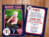 Rookie Of the Year Birthday Invitations Printable Baseball Card Stats Birthday Photo Invitation