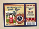 Rookie Of the Year Birthday Invitations Rookie Of the Year Birthday Invitation Baseball themed Boys