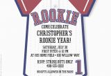 Rookie Of the Year Birthday Invitations Rookie Year Baseball Jersey Birthday Party Invitation