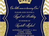 Royal Birthday Invitation Card Prince Birthday Party Invitation Royal Blue Gold Glitter