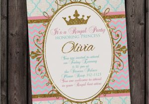 Royal Birthday Party Invitation Wording Princess Invitation Royal Party Gold Elegant with Free