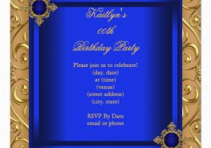 Royal Blue and Gold Birthday Invitations Elegant Birthday Party Royal Blue Damask Gold 5 25 Quot Square