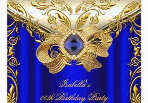 Royal Blue and Gold Birthday Invitations Elegant Elite Royal Blue Gold Birthday Party 2 Invite Zazzle