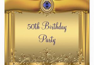 Royal Blue and Gold Birthday Invitations Elegant Royal Blue and Gold 50th Birthday Party Invitation