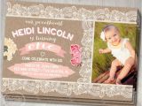 Rustic 1st Birthday Invitations First Birthday Invitation Rustic Vintage Lace by