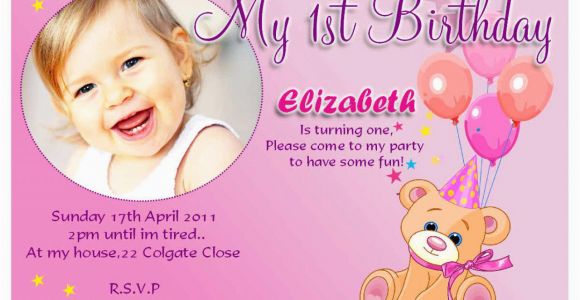 Sample Of 1st Birthday Invitation Card 20 Birthday Invitations Cards Sample Wording Printable