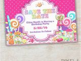 Save the Date Cards for Birthday Party Sweet Shoppe Save the Date Candyland Bubble by