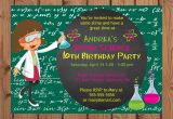 Science themed Birthday Party Invitations Science theme Birthday Party Invitations Girl Crafty