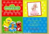 Sesame Street 1st Birthday Photo Invitations Sesame Street 1st Birthday Invitation