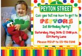 Sesame Street 1st Birthday Photo Invitations Sesame Street Birthday Invitation Primary Colors Custom