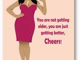 Sexy Birthday Card for Women Birthday Sexy African American Woman Wine Glass Pink