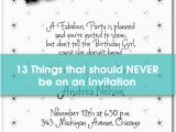 Shhh Birthday Invitations 13 Things to Never Put On An Invitation