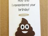 Shit Birthday Cards Funny Holy Shit Poo Emoji Papercut Hand Made Blank Birthday