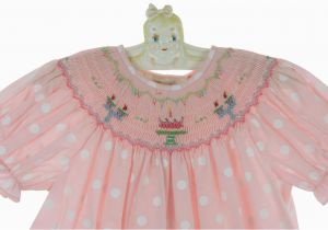 Smocked Birthday Dresses Rosalina Pink Polka Dot Birthday Dress Rosalina Bishop