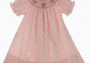 Smocked Birthday Dresses Rosalina Pink Polka Dot Birthday Dress Rosalina Bishop