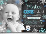 Snowflake 1st Birthday Invitations Boy 39 S Winter Onederland Invitation Digital File