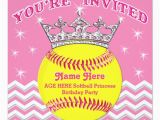 Softball Birthday Invitations softball Princess softball Birthday Invitations Zazzle Com