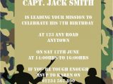Soldier Birthday Party Invitations 10 Personalised Army Military Birthday Party Invitations