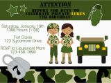 Soldier Birthday Party Invitations Army soldier Birthday Party Invitation