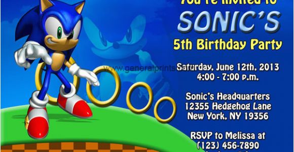 Sonic Birthday Party Invitations sonic the Hedgehog Birthday Invitations Dolanpedia