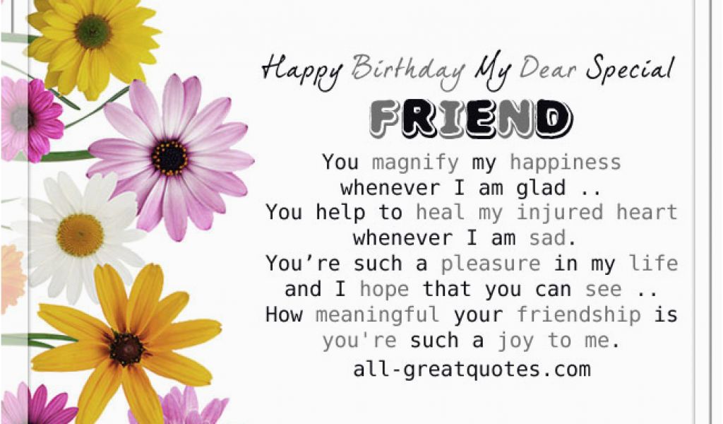 Special Friend Birthday Card Verses Happy Birthday My Dear Special ...