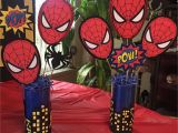 Spiderman Birthday Decoration Ideas Spider Man theme Party Table Centerpieces by Christina L