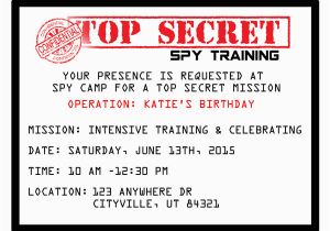 Spy Birthday Party Invitation Template Free Printable Spy Party Invitations Onecreativemommy Com