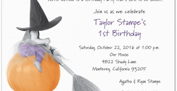 Storkie Birthday Invitations Bewitched Halloween 1st Birthday Invitations Storkie