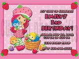 Strawberry Shortcake Personalized Birthday Invitations Personalized Strawberry Shortcake Birthday Invitation