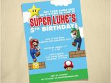 Super Mario Brothers Birthday Invitations Items Similar to Super Mario Brothers Custom Birthday