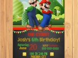 Super Mario Brothers Birthday Invitations Super Mario Brothers Invitation Chalkboard Super Mario
