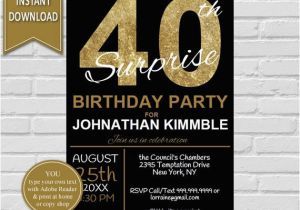 Surprise 40th Birthday Invites 40th Surprise Birthday Invitation 40th Birthday Invite