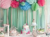 Table Decoration for Birthday Girl Kara 39 S Party Ideas Littlest Mermaid 1st Birthday Party