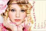 Taylor Swift Birthday Party Invitations Invitations for Sleepover Party