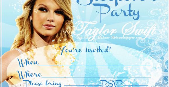 Taylor Swift Birthday Party Invitations Invitations for Sleepover Party