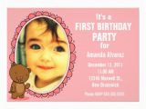 Teddy Bear First Birthday Invitations 1st Birthday Invitation Teddy Bear Pink 5 Quot X 7