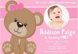 Teddy Bear First Birthday Invitations Pink Teddy Bear Birthday Invitations Bagvania Free