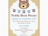 Teddy Bear Invitations for 1st Birthday Boys Teddy Bear Picnic 1st Birthday Invitation Zazzle