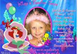 The Little Mermaid Invitations for Birthday the Little Mermaid Birthday Invitations Free Printable