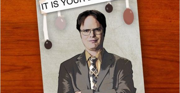 The Office themed Birthday Cards Dwight Schrute the Office Birthday Card by Ohlookitsartsy