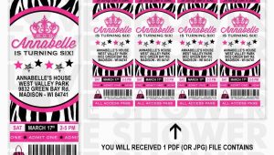 Ticket Birthday Invitation Template Zebra Birthday Invitations Template Resume Builder