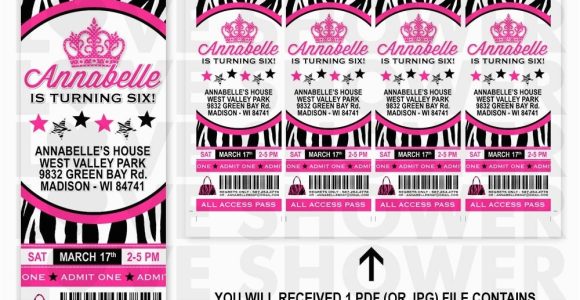 Ticket Birthday Invitation Template Zebra Birthday Invitations Template Resume Builder