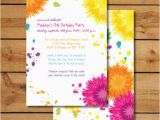 Tie Dye Birthday Party Invitations Birthday Party Invitations Tie Dye Colorful by Sugarhouseink