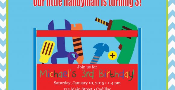 Tool Birthday Party Invitations tools Birthday Invitation Boys Birthday Invitation tools