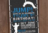 Trampoline Birthday Party Invitation Wording Jump Trampoline Park Birthday Party Invitation